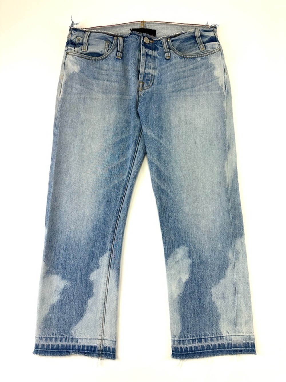 Calvin Rucker Baby Love Jeans Crop Release Hem 28 Distressed Casual Edge